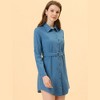 Allegra K Women's Roll Up Sleeve Belted Button Up Collared Shirt Dress - 2 of 4