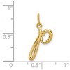 Black Bow Jewelry 14k Yellow Gold, Claire Collection Mini Lower Case Initial P Charm - 4 of 4