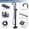 WOWOW Waterfall Single-Handle Freestanding Tub Faucet with Handshower, Floor Mounted Tub Filler Faucet - 3 of 4