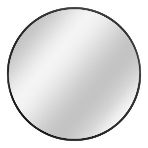 Lirago Ultra Thin Black Aluminum Alloy Round Bathroom Mirror with Anti Explosion Tempered Glass 1.09" D x 20" W x 20" H - 1 of 4