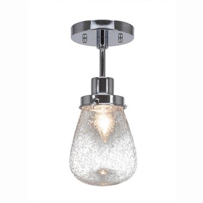Toltec Lighting Meridian 1 - Light Semi-Flush Mount in  Chrome with 5" Clear Bubble Shade
