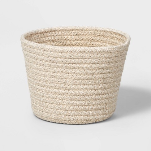 Pale Yellow Y-Weave Storage Basket, Large