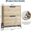 2-Drawer Shoe Storage Cabinet - Freestanding Organizer with Adjustable Shelf & Metal Legs for Entryway, Hallway - 2 of 4