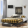 HomeStock Platform Bed with Drawer Weathered Oak Holland - 3 of 4