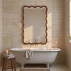 KWPZQEB Solid Wood Framed Vanity Rounded Corner Bathroom Mirrors for Over Sink Wall, Rectangle Mirror for Bathroom, Bedroom - 4 of 4