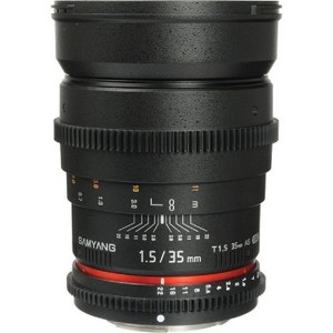 Samyang Cine SYCV35-NEX 35mm T1.5 Aspherical Wide Angle Cine Lens for Sony NEX VDSLR - 1 of 3