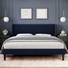 Whizmax Queen/Full Size Bed Frame with Wingback, Velvet Platform Bed with Upholstered Headboard, Solid Wood Slats Support, No Box Spring Needed - 2 of 4