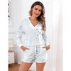 Women's Loungewear Printed Hooded Long Sleeve Sweatshirt Shorts Casual Homewear Set - 2 of 4