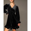 Whizmax Women's Velvet Dress Long Sleeve Cocktail Dress Party Club Dresses Flare Swing Midi Dress for Wedding Guest Black M - 3 of 4