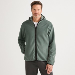 Lands' End Men's Anyweather Fleece Hooded Full Zip Jacket - 1 of 4