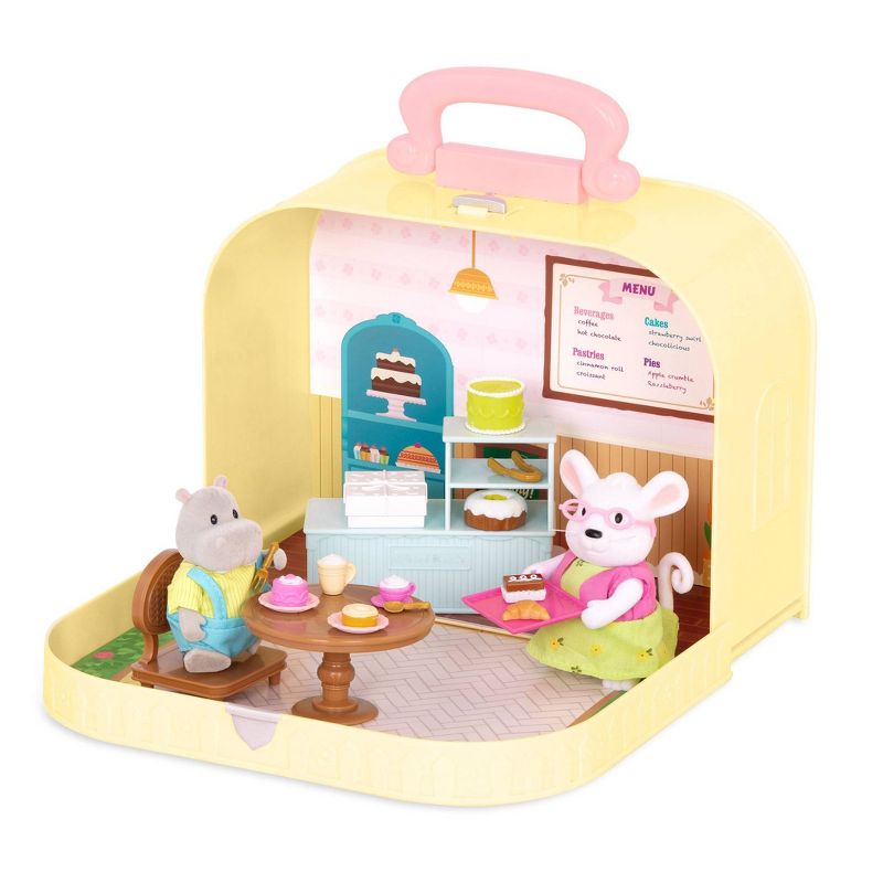Li&#39;l Woodzeez Toy Furniture Set in Carry Case 20pc - Travel Suitcase Pastry Shop Playset, 3 of 9