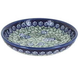 Blue Rose Polish Pottery 1952 Zaklady Large Shallow Dish - 1 of 1