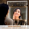 White 360° Swivel Jewelry Cabinet with LED Lighting, Integrated Makeup Mirror, Adjustable Full-Length Mirror - Bedroom Storage Solution - 3 of 4
