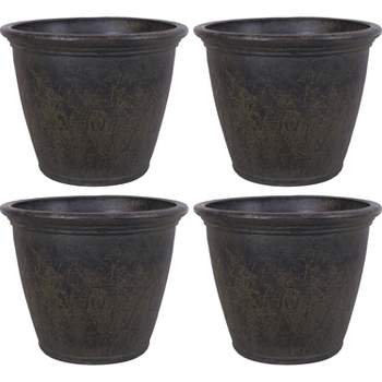 Sunnydaze Indoor/Outdoor Patio, Garden, or Porch Weather-Resistant Double-Walled Anjelica Flower Pot Planter - 24"