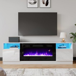 AMERLIFE TV Stand with Fireplace, LED Light Entertainment Center - 1 of 4