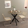 31.5" Modern Dining Table, Minimalist Style Round Kitchen Table With Metal Crossed Legs For Home Living Room Kitchen Dining Room, Easy Assembly - 2 of 4