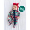 RuffleButts SoftSnooze Baby Girls Ruffle One Piece Footie Pajama - 4 of 4
