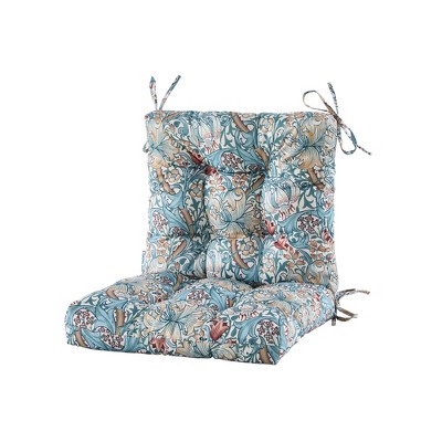 ARTPLAN Outdoor Chair Cushion,High Back Tufted Patio Cushion with Tie for Adirondack Rocker Chair,44"x21"x4",1 Count,Floral