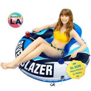 2025 Upgraded Sunlite Sports River Tube, Premium River Raft - Blazer Cool Blue XL 53" - 1 of 4