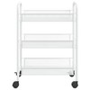 vidaXL 3-Tier Kitchen Trolley White 18.1 in.x10.2 in.x25.2 in. Iron - 3 of 4