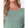 cheibear Women's Lounge Sets Hight-Low Shirt and Wide-leg Pants 2 Piece Pjs Loose Sleepwear Loungewear - 4 of 4