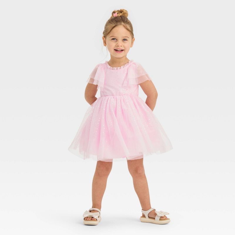 Toddler Girls' Foil Tulle Dress - Cat & Jack™ Pink, 1 of 7