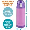 Bentology Stainless Steel 13oz Insulated Water Bottle - Reusable Spill Proof BPA-Free, Fits in Most Lunch Boxes - Keeps Drinks Colder - Pink & Purple - 2 of 4