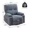 GDFStudio Gresham Modern Metal and Linen Tufted Upholstered Rotating Recliner Chair - 3 of 4