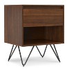 Sapphtopaz Modern Nightstand with 1 Drawer & Open Shelf Bedside Table with Metal Legs & Solid Wood Veneer Night Stand for Bedroom, Living Room - 4 of 4