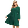 Clearlove Womens Plus Size Dresses 2025 Short Sleeve V-Neck Tshirt Dress Flowy Babydoll Dress - 2 of 4