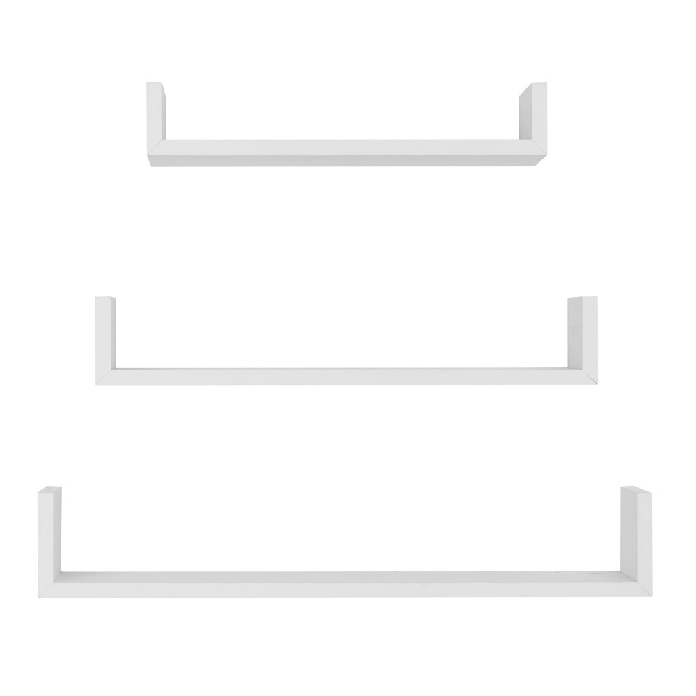 Photos - Wall Shelf 3pc Aalto U-Shaped Floating  Set White - Danya B.