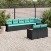 vidaXL 8 Piece Patio Sofa Set with Cushions Black Poly Rattan - 2 of 4