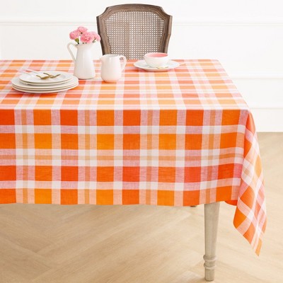Solino Home Fall Buffalo Check Linen Tablecloth