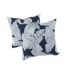 2 Pack Outdoor Throw Pillows, Waterproof & Fade-Resistant Patio Cushions for Garden, (18x18 Inch, Blue leaf) - 3 of 4