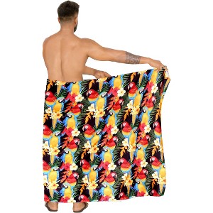 HAPPY BAY Men's Summer Long Vacation Sarong Beachwear Holidays Wrap Lava Lava Beach Cover Up Sarongs For Men One Size Multicolored, Floral - 1 of 3