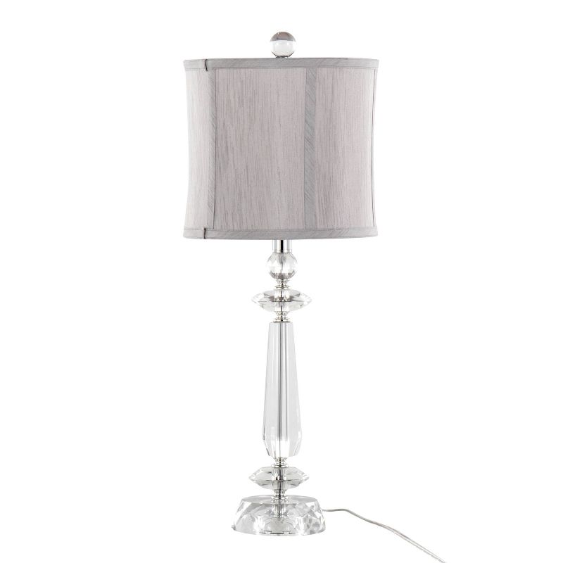 LumiSource (Set of 2) Karat 25.5&#34; Contemporary Crystal Table Lamps with Gray Softback Shade from Grandview Gallery, 2 of 8