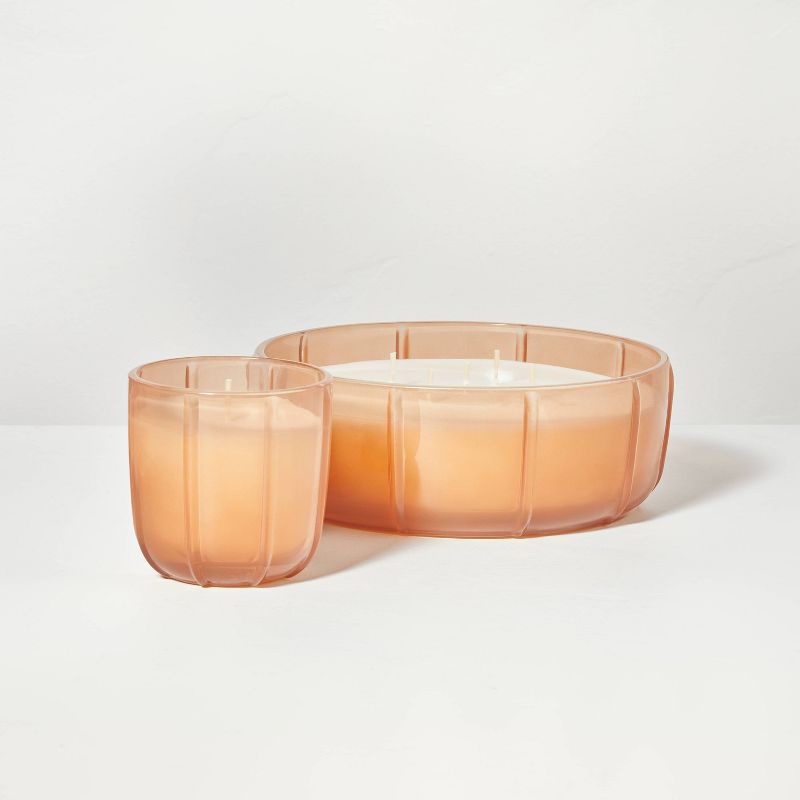 Tinted Glass Sandalwood & Terracotta Ribbed Jar Candle Orange - Hearth & Hand™ with Magnolia, 5 of 8