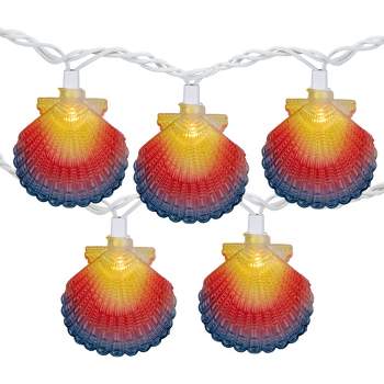 Northlight 10ct Seashell Outdoor Patio String Light Set, 7.25ft White Wire