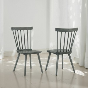 Kumasinova 17.5"H Rustic Farmhouse Dining Chairs Set of 2,Solid Wooden Armless Chair for Kitchen & Dining Room,Versatile Side Chair,300lbs Max - 1 of 4