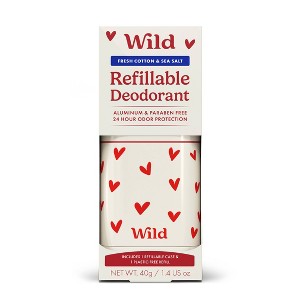 Wild Cosmetics Aluminium-Free Love Heart Case Deodorant - Fresh Cotton & Sea Salt - 1 of 4