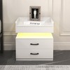 Chic Crate-Adjustable LED Nightstand End Table – 2-Drawer Ample Storage Multi-Room Furniture w/ LED Strip Light - 2 of 4