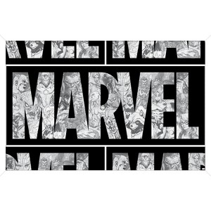 Trends International Marvel Sketch - Marvel Logo Framed Wall Poster Prints - 1 of 4