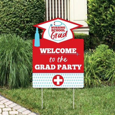 Big Dot of Happiness Nurse Graduation - Party Decorations - Medical Nursing Graduation Party Welcome Yard Sign