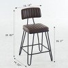 FURNIinspire Dining Chairs Set Of 2 Bar Stools, Vintage Dining Chair Height Chairs Versatile Dining Room Chairs, Brown, 19.29"*16.14"*35.83" - 3 of 4
