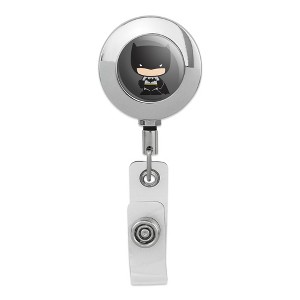 Batman Cute Chibi Character Metal Chrome Badge ID Card Holder Clip - 1 of 3