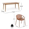 7-Piece Expandable Outdoor Dining Set, Acacia Wood Oblong Extendable Dining Table and 6 Stackable Chairs – Cuddlewood - 4 of 4