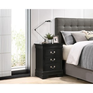 NicBex Nightstand with 3 Drawers,16 inch Bedside Table with Metal Handles and  Wood Frame,Modern Side Table for Bedroom,Living Room - 1 of 4