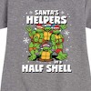 Girls' - Teenage Mutant Ninja Turtles - Santas Helpers In A Half Shell Graphic Short Sleeve Fleece Dress - 2 of 3