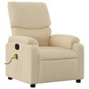 vidaXL Cream Fabric Massage Recliner - Manual Recline, Vibration Massage, Comfortable Padding, Side Pocket, Sturdy Frame - 3 of 4