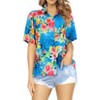 LA LEELA Button Down Shirt Casual Beach Party Blouse Shirt Summer Short Sleeve Vacation Button Up Dress Hawaiian Shirts Colorful - 4 of 4